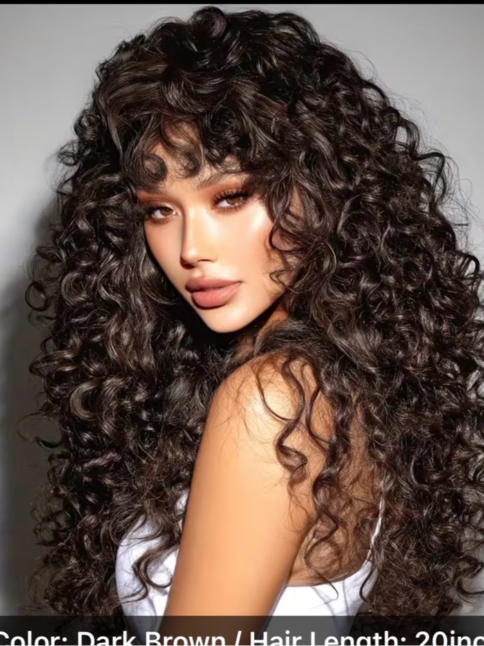 Dark Brown Curly Women’s Hair (Brand Unspecified)
